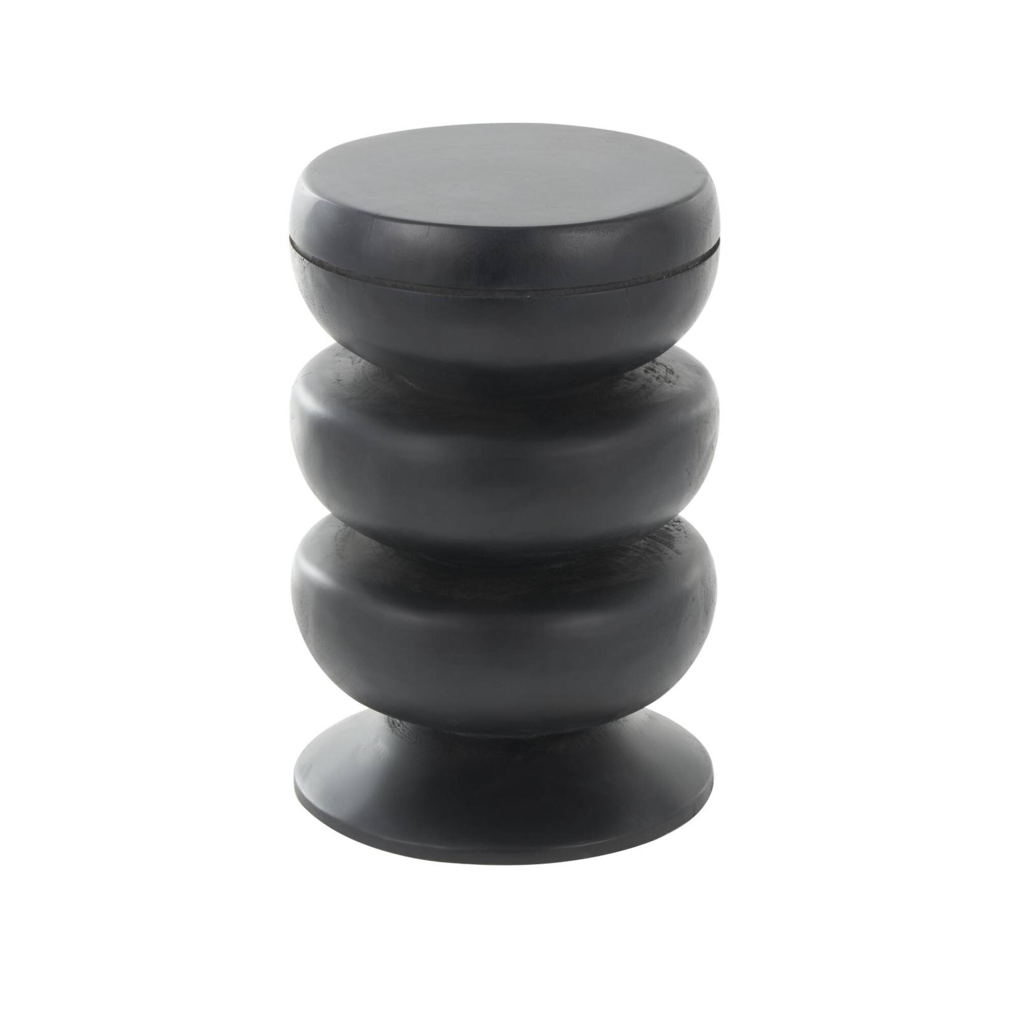 18" Black Wood Handmade Bubble Inspired Accent Table